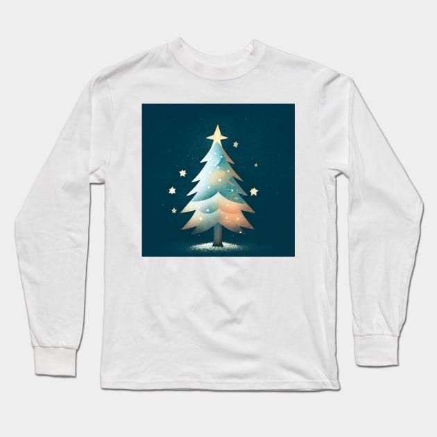 Magical Christmas Tree Under the Starry Night Long Sleeve T-Shirt by Frim-Design